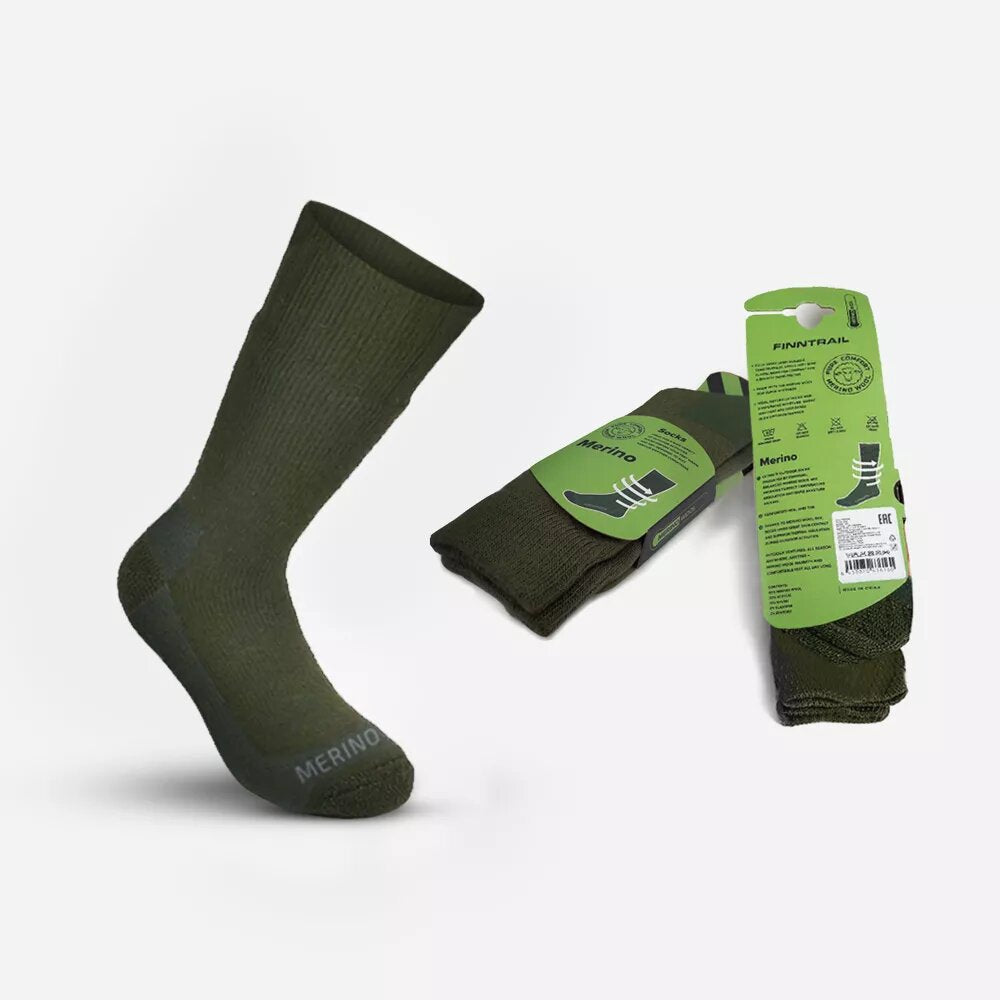 Kojinės finntrail MERINO žalios – nuotrauka 2