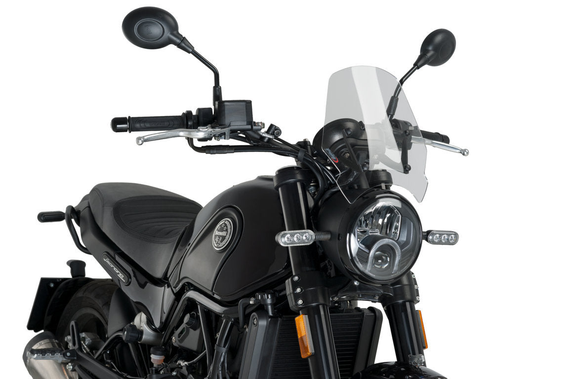 Priekinis PUIG STIKLAS BENELLI LEONCINO 500 motociklui SKAIDRUS