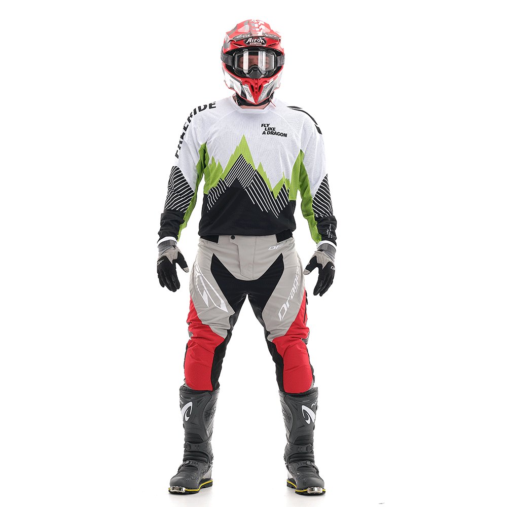 Motokroso kelnės dragonfly ENDURO FREERIDE pilka/ RAUDONA UNISEX – nuotrauka 4