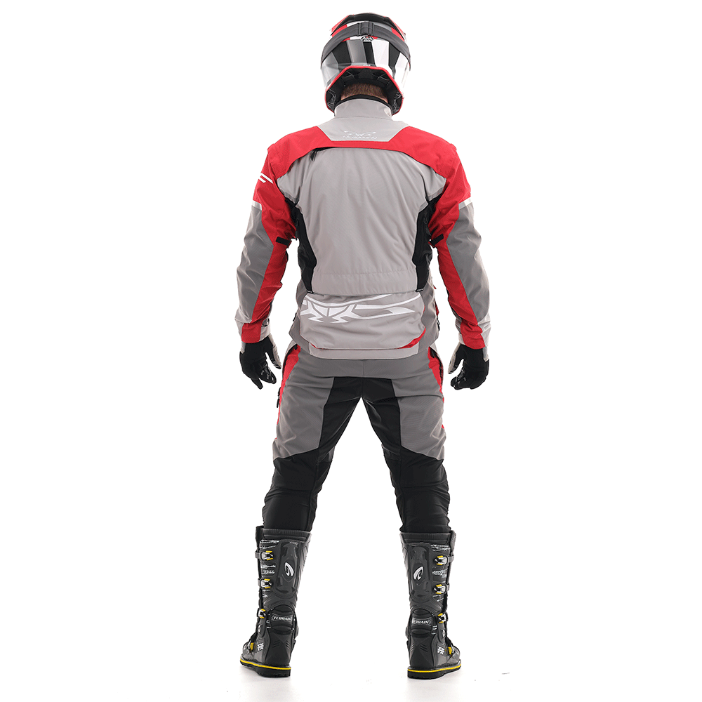 Motokroso kelnės dragonfly ENDURO FREERIDE pilka/ RAUDONA UNISEX – nuotrauka 7