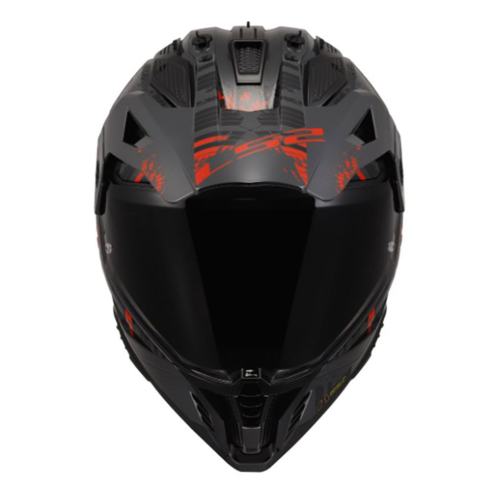 Šalmas LS2 pioneer 2 crazy matinis raudonas – nuotrauka 5