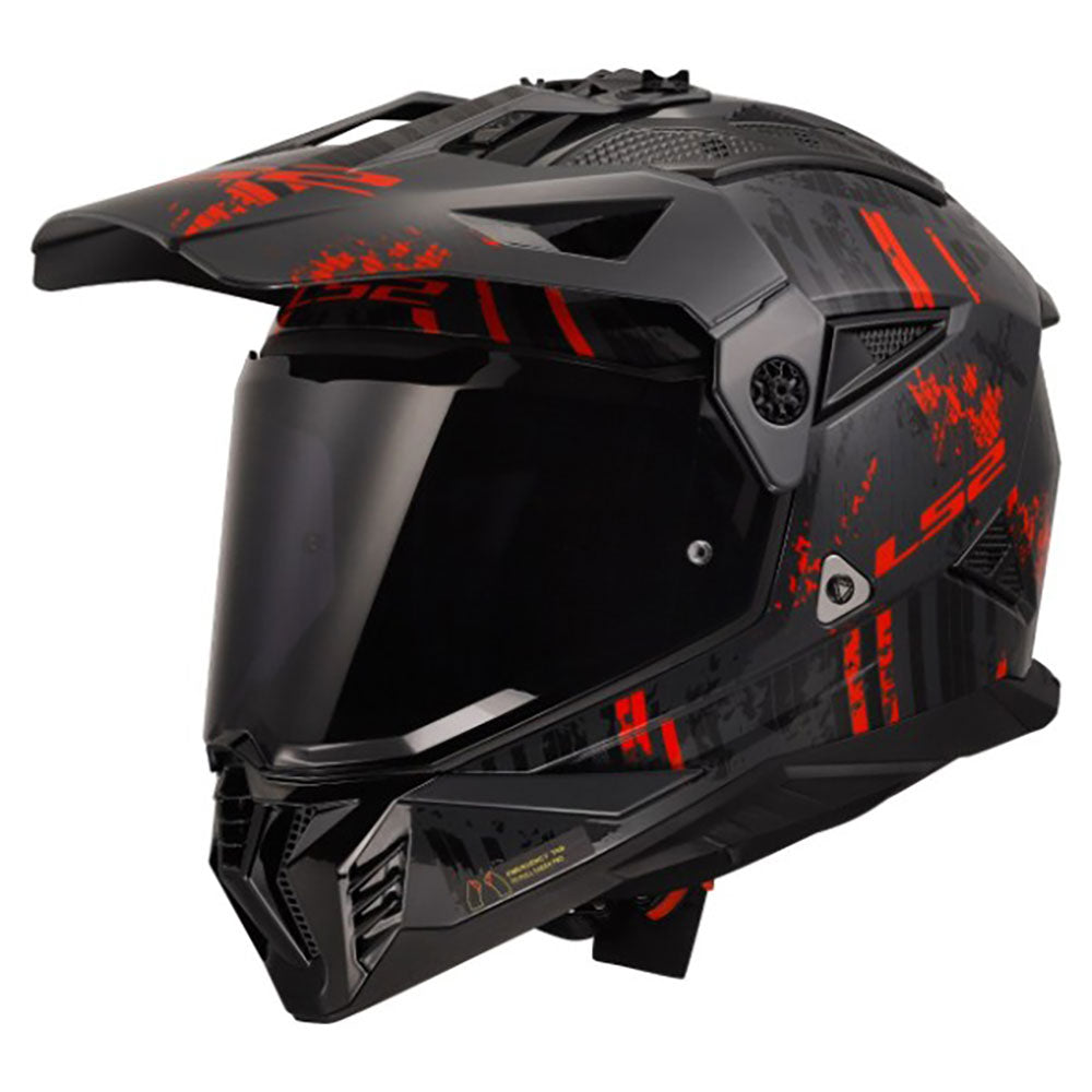 Šalmas LS2 pioneer 2 crazy matinis raudonas – nuotrauka 4