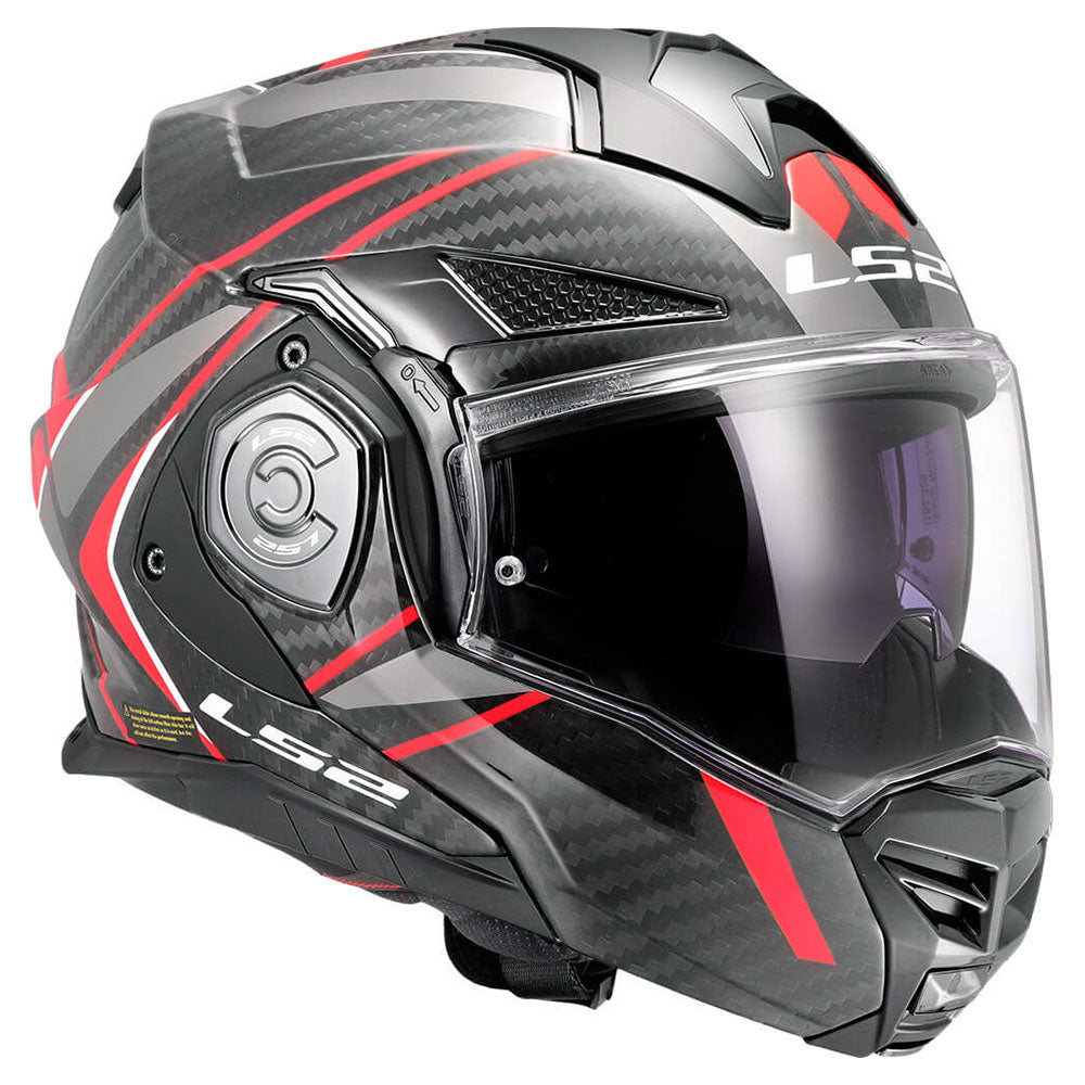 Šalmas LS2 Advant X Carbon Future II Raudona/Juoda