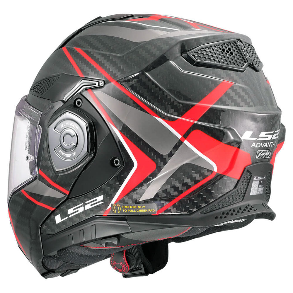 Šalmas LS2 Advant X Carbon Future II Raudona/Juoda