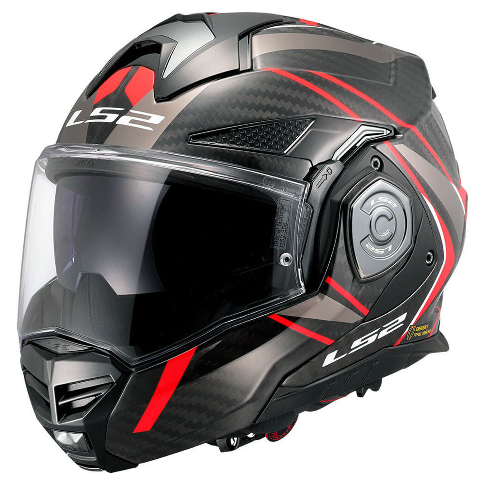 Šalmas LS2 Advant X Carbon Future II Raudona/Juoda