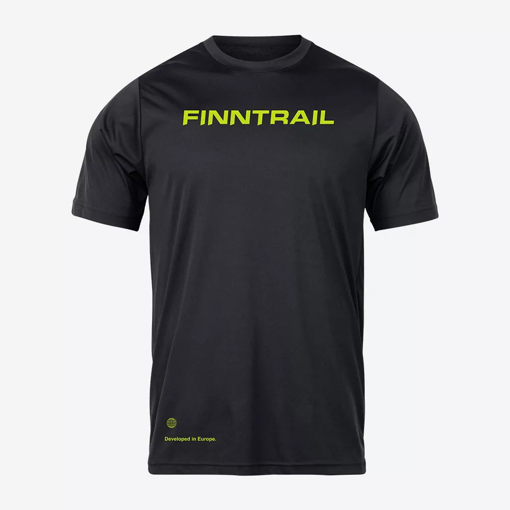 MARŠKINĖLIAI FINNTRAIL LOGO QR JUODI