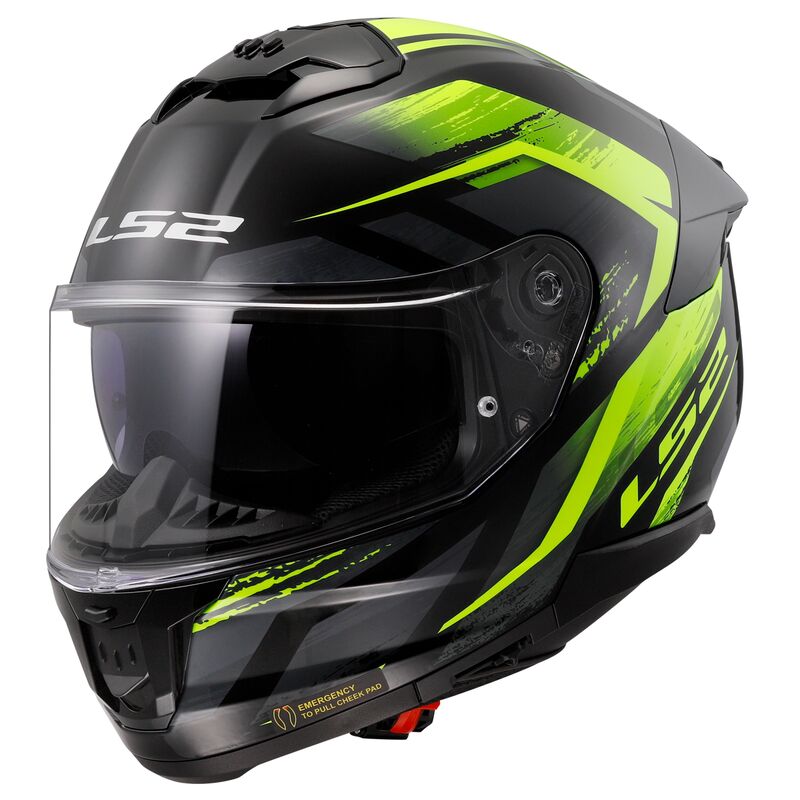 Šalmas LS2 stream II „fury“ juoda/žalia