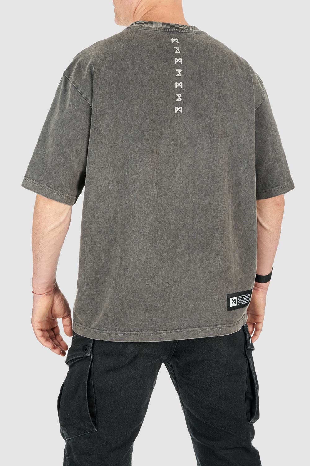 MARŠKINĖLIAI PANDO MOTO ALEX RUNA „ACID WASHED“ OVERSIZED MOTOCIKLININKAMS UNISEX
