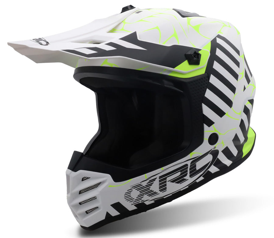 ŠALMAS „XRC MX JASPER 2.0“ JUODA / BALTA / FLUO VAIKAMS