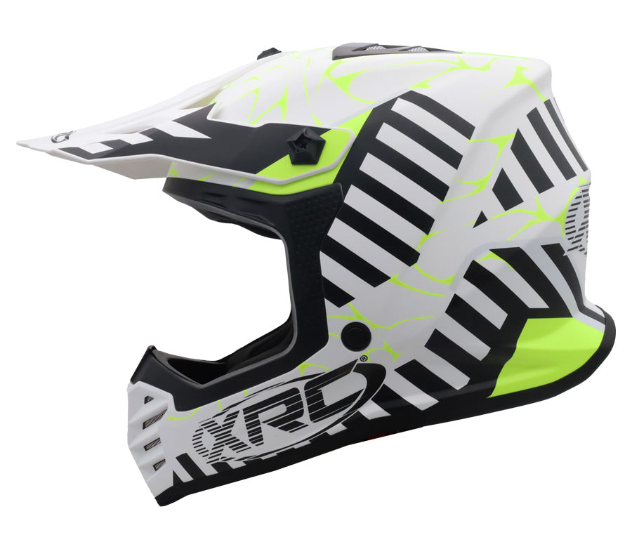 ŠALMAS „XRC MX JASPER 2.0“ JUODA / BALTA / FLUO VAIKAMS