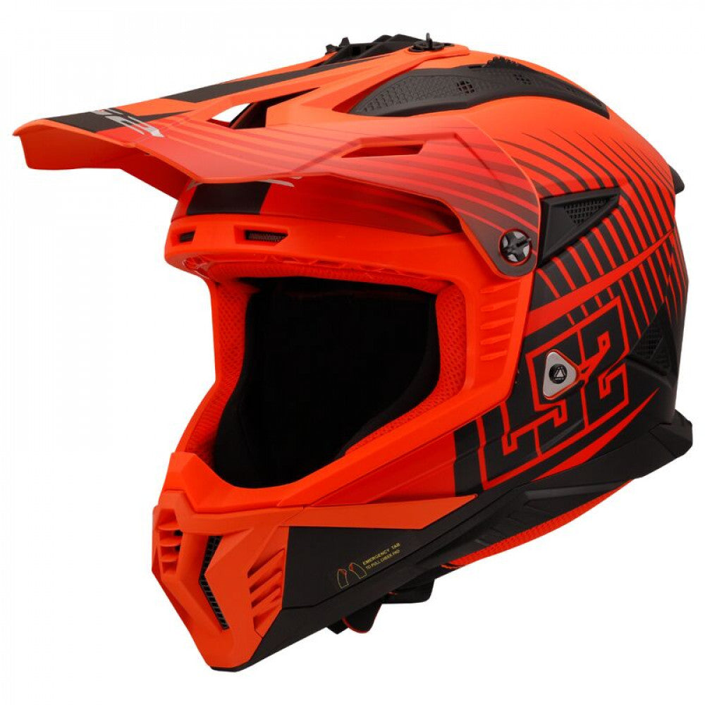 ŠALMAS LS2 MX708 FAST II DUCK MH-V ORANŽINĖ/RAUDONA
