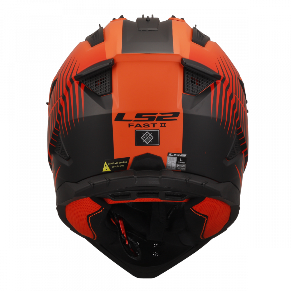 ŠALMAS LS2 MX708 FAST II DUCK MH-V ORANŽINĖ/RAUDONA