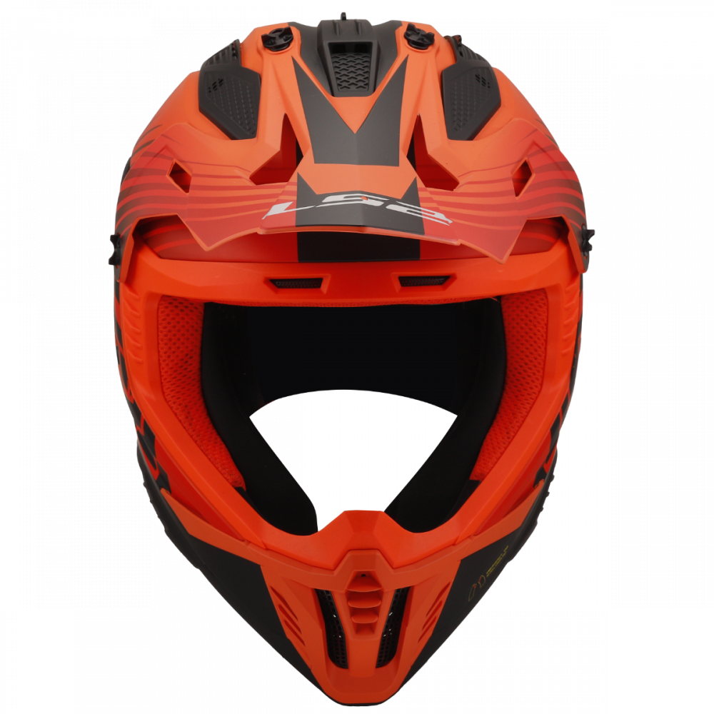 ŠALMAS LS2 MX708 FAST II DUCK MH-V ORANŽINĖ/RAUDONA