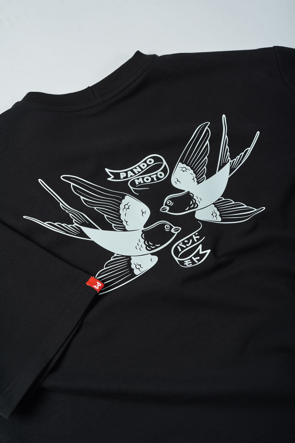 MARŠKINĖLIAI PANDO MOTO LUKE TOKYO OVERSIZE, JUODI, UNISEX