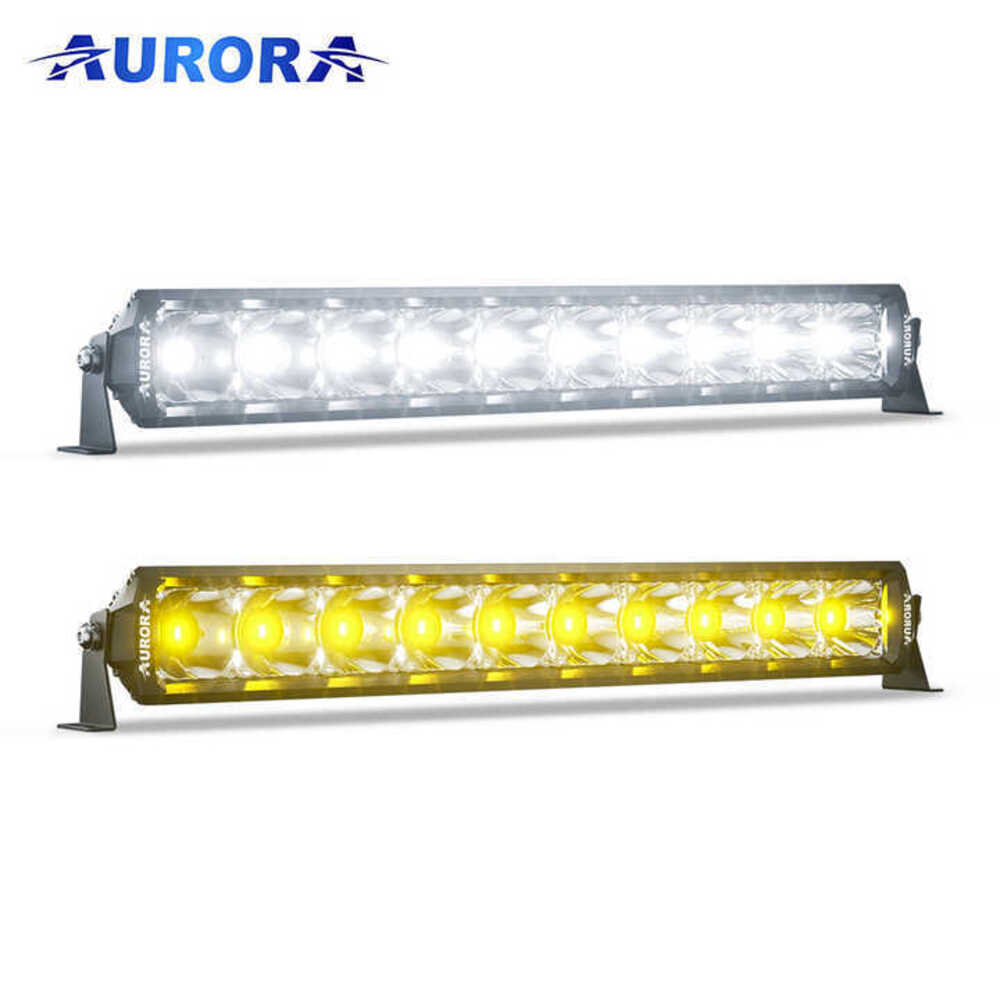 AURORA LED 10" (25.4 CM) "D6 DOUBLE ROW WHITE+YELLOW" SERIJOS ŽIBINTAS 75W SPOT