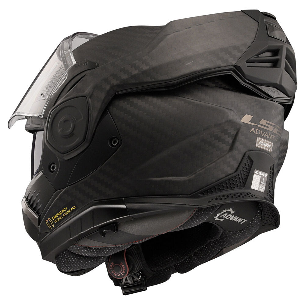 ŠALMAS LS2 FF901 ADVANT X SOLID CARBON – BLIZGI JUODA SPALVA