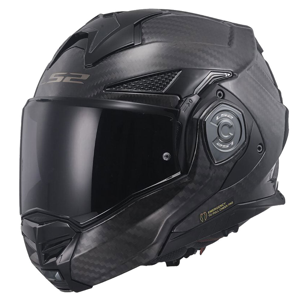ŠALMAS LS2 FF901 ADVANT X SOLID CARBON – BLIZGI JUODA SPALVA