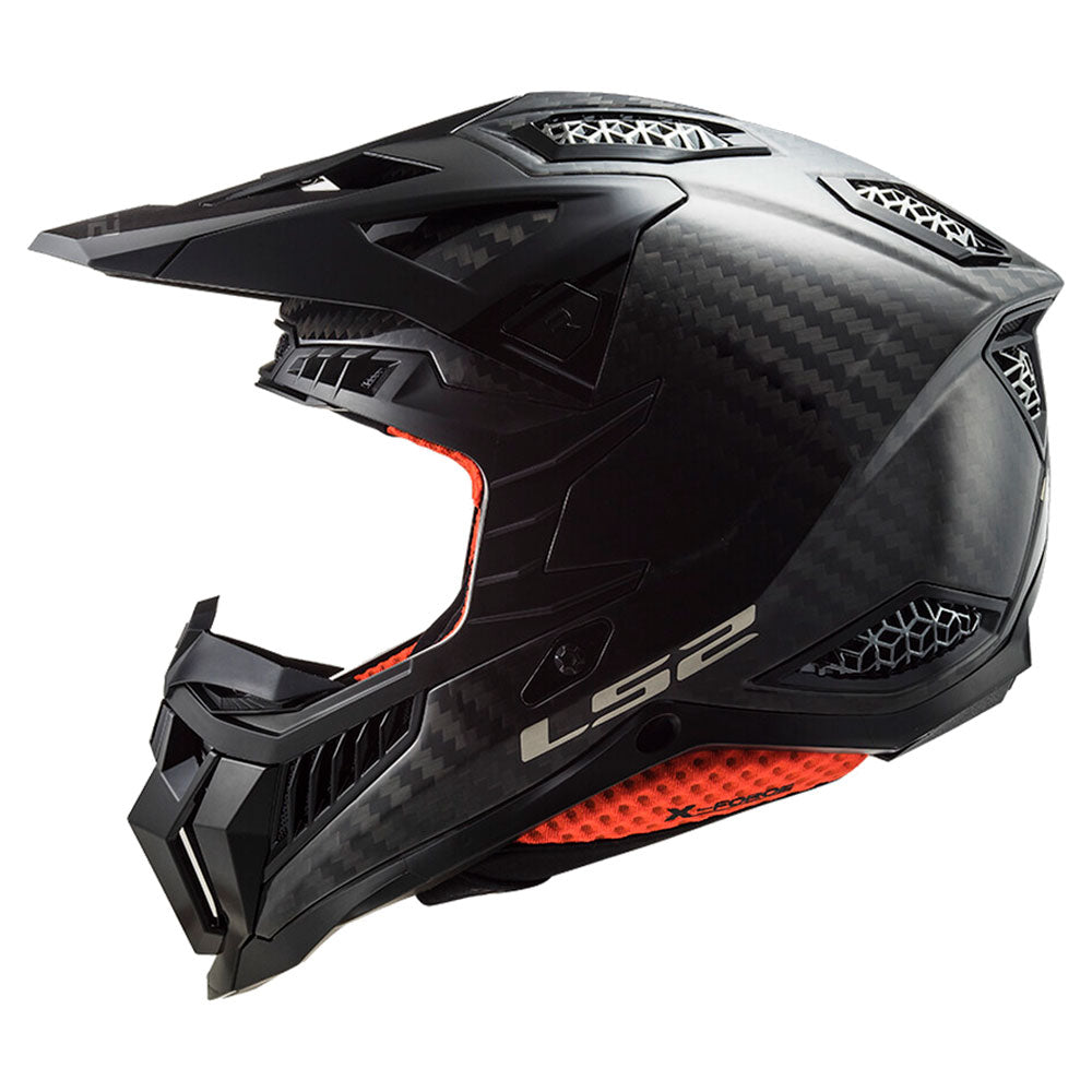 ŠALMAS LS2 MX703 C X-FORCE – BLIZGUS KARBONAS