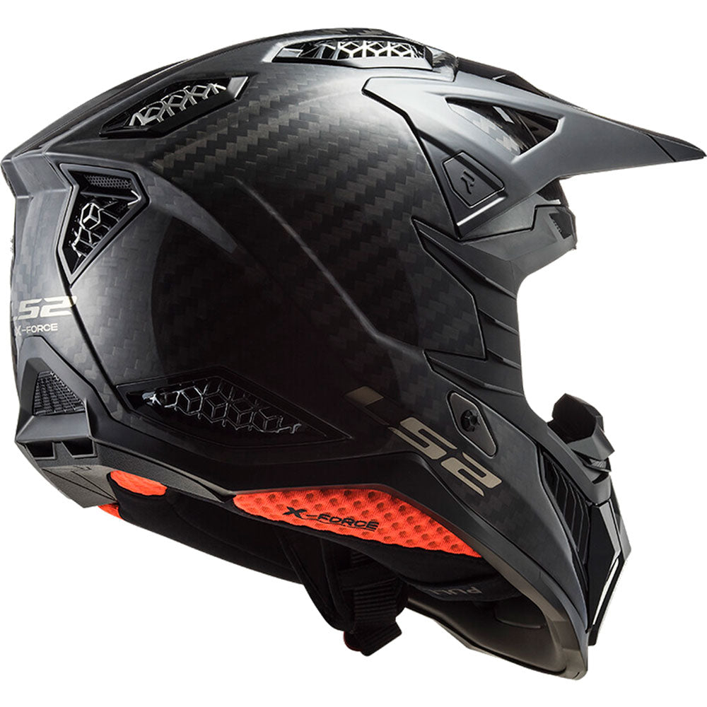 ŠALMAS LS2 MX703 C X-FORCE – BLIZGUS KARBONAS