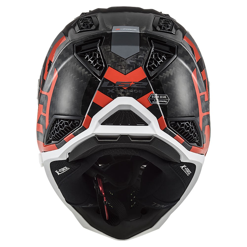 ŠALMAS LS2 MX703 C X-FORCE BARRIER – FLUO GELTONA RAUDONA SPALVA
