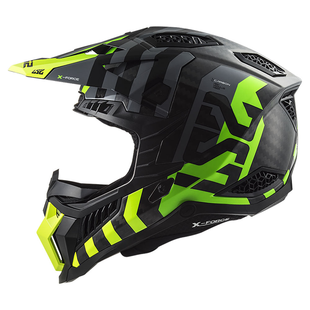 ŠALMAS LS2 MX703 C X-FORCE BARRIER – FLUO GELTONA RAUDONA SPALVA