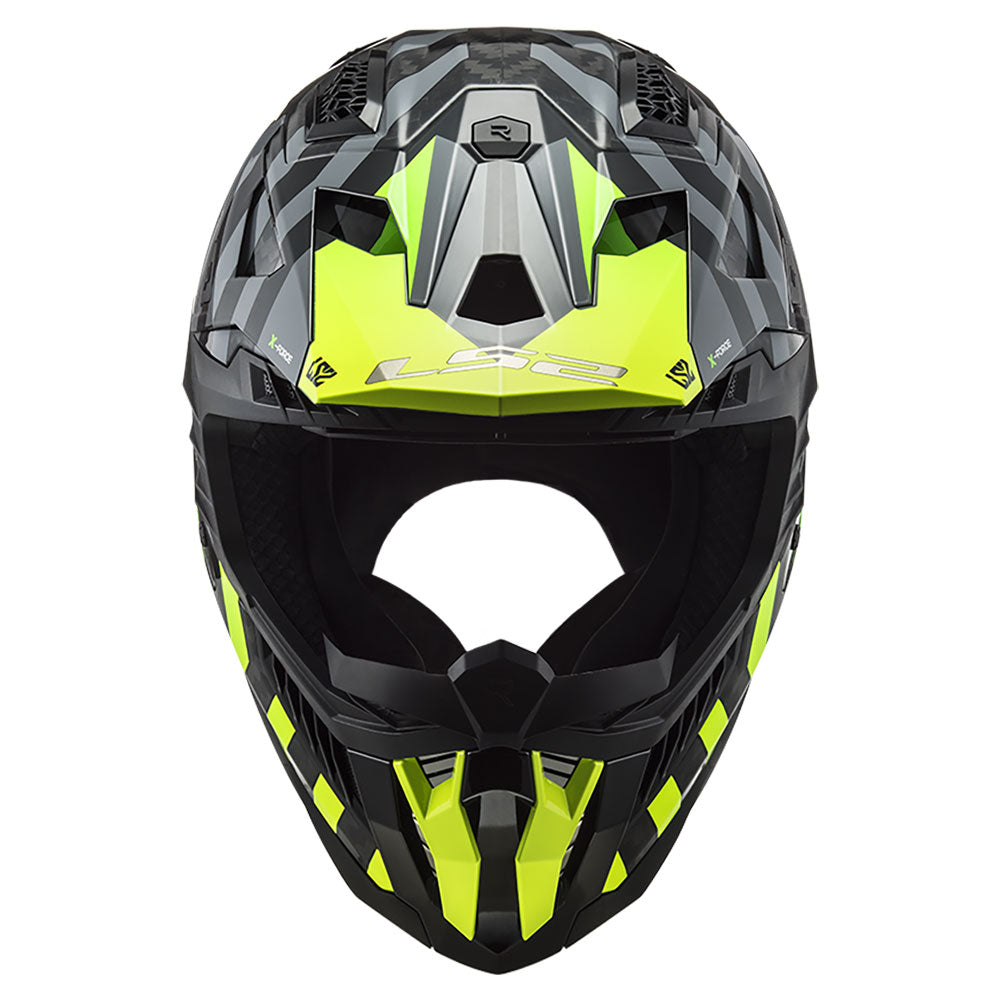 ŠALMAS LS2 MX703 C X-FORCE BARRIER – FLUO GELTONA ŽALIA SPALVA