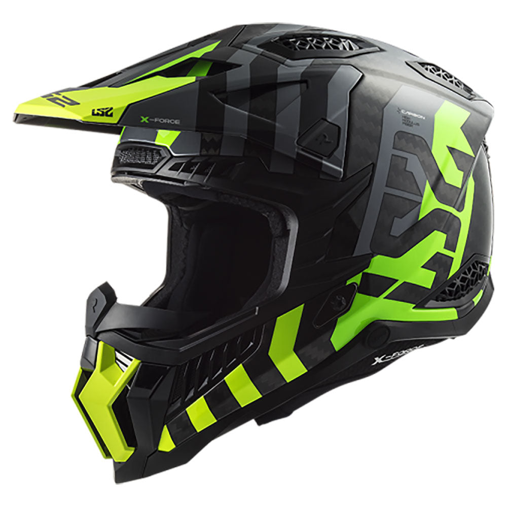 ŠALMAS LS2 MX703 C X-FORCE BARRIER – FLUO GELTONA ŽALIA SPALVA