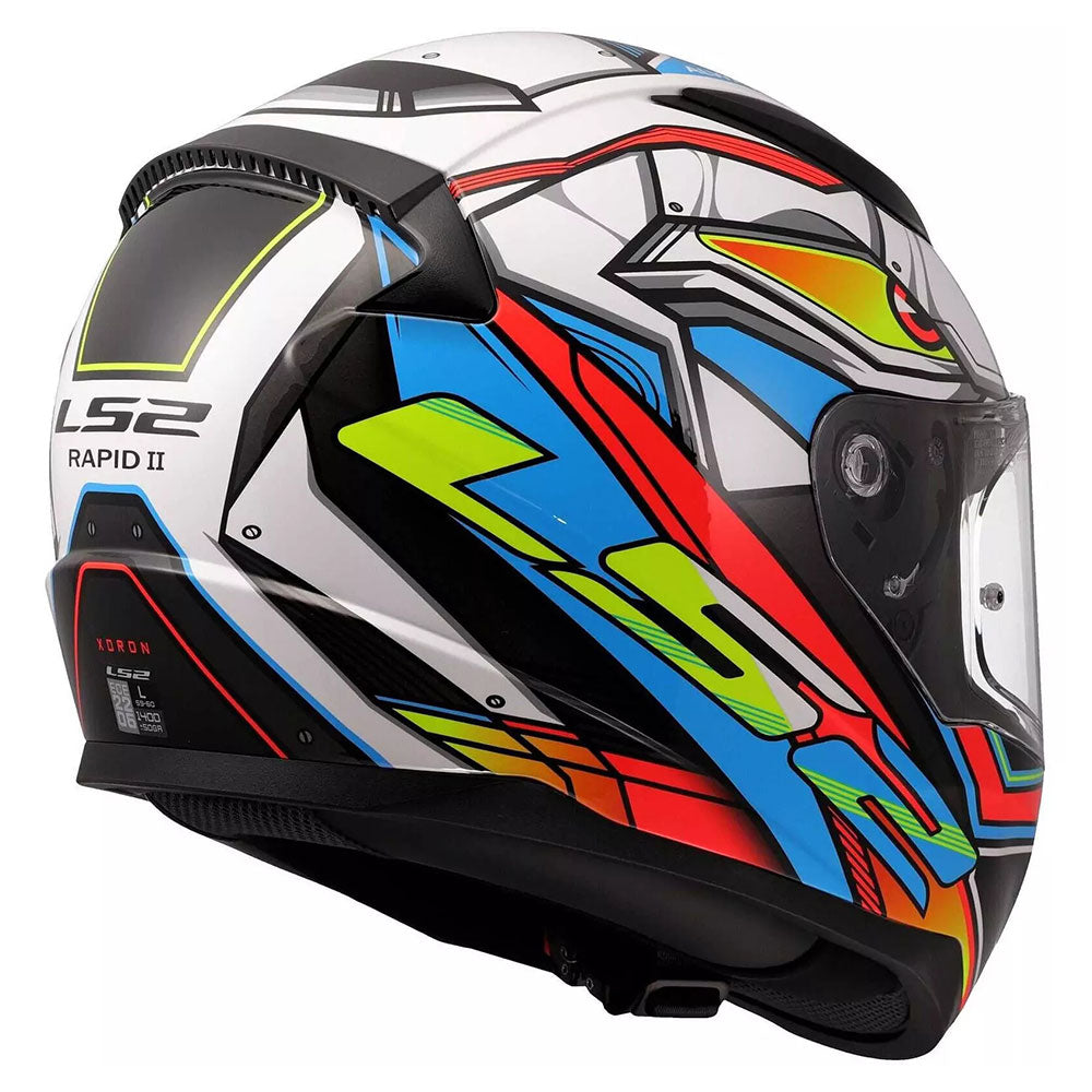 ŠALMAS LS2 FF353 RAPID II XDRON – BALTA / RYŠKIAI ORANŽINĖ