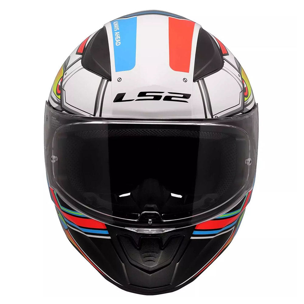 ŠALMAS LS2 FF353 RAPID II XDRON – BALTA / RYŠKIAI ORANŽINĖ