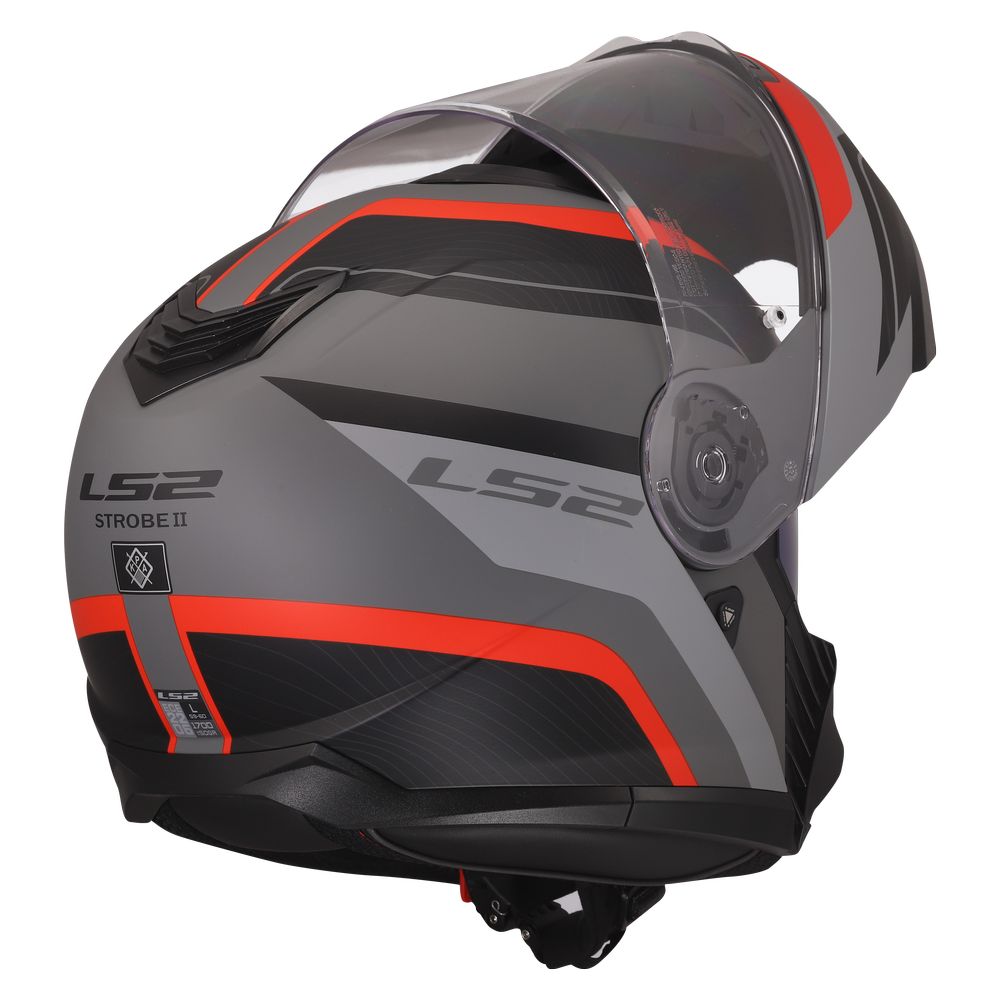 ŠALMAS LS2 FF908 STROBE II MONZA – JUODA / PILKA / RAUDONA SPALVA