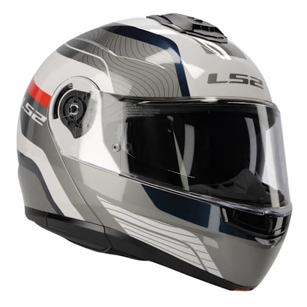 ŠALMAS LS2 FF908 STROBE II MONZA – BALTA / MĖLYNA / RAUDONA SPALVA