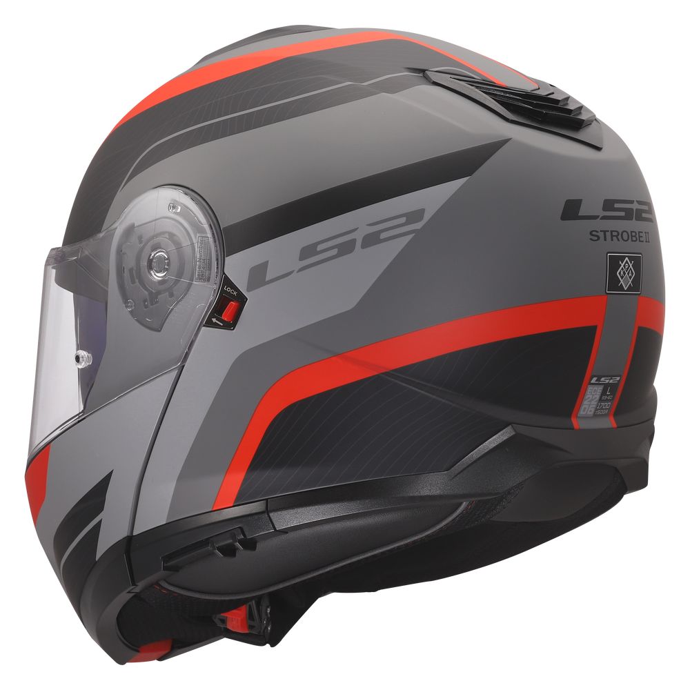 ŠALMAS LS2 FF908 STROBE II MONZA – BALTA / MĖLYNA / RAUDONA SPALVA