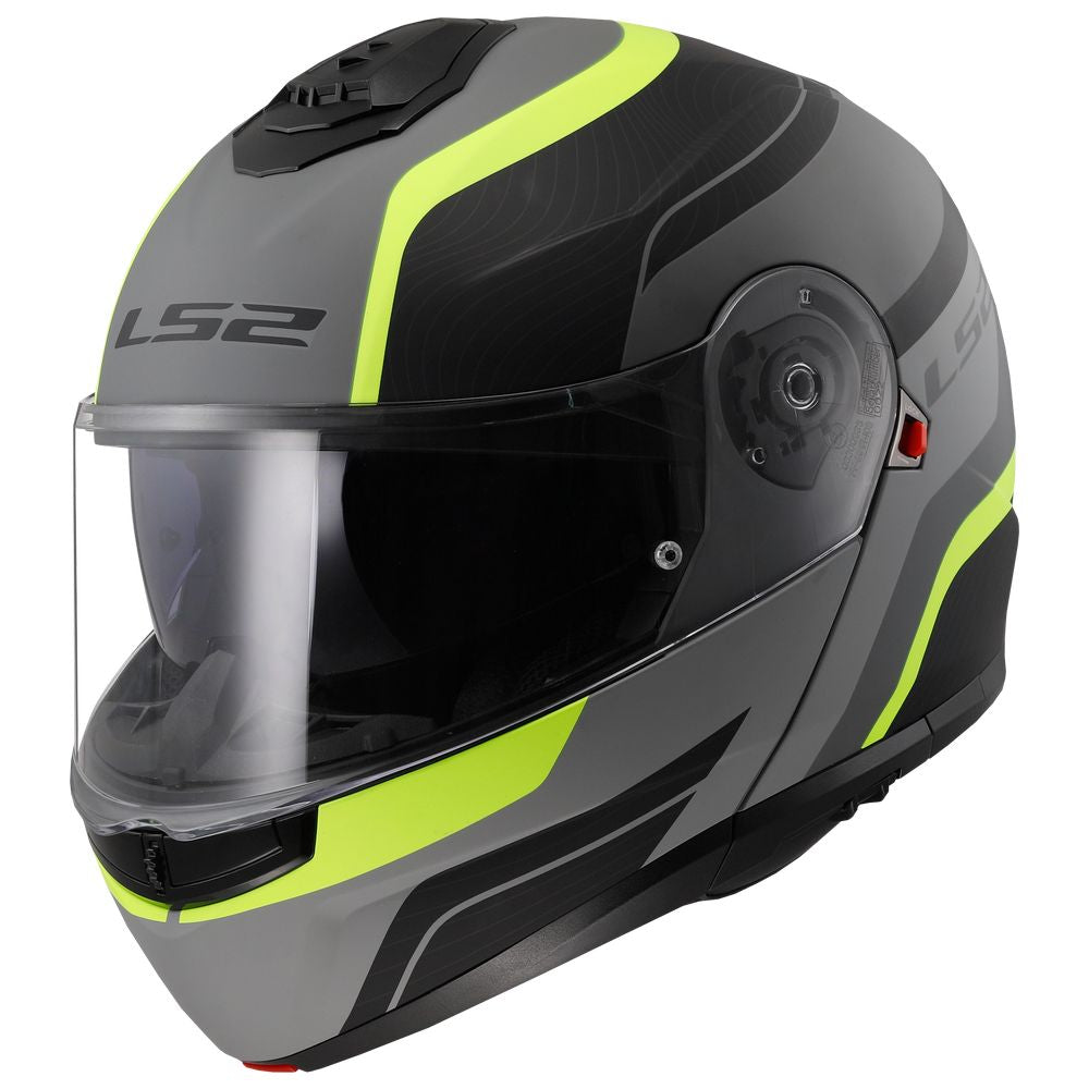 ŠALMAS LS2 FF908 STROBE II MONZA – MATINĖ JUODA / HI-VIZ GELTONA SPALVA