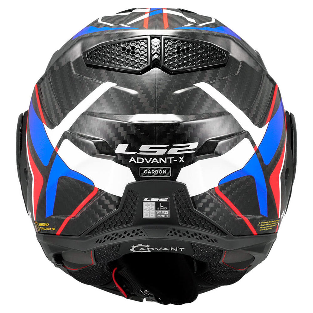 ŠALMAS LS2 FF901 ADVANT X CARBON FUTURE II – BALTA / MĖLYNA SPALVA