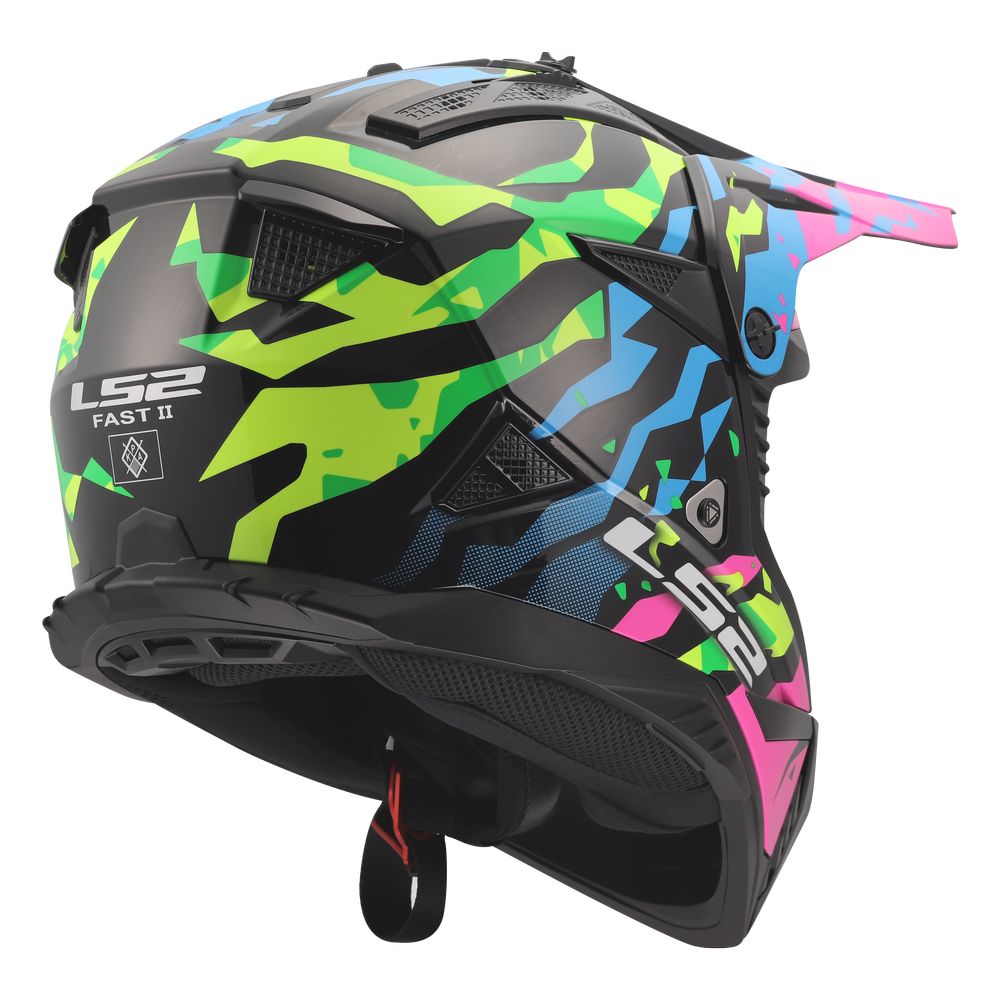 ŠALMAS LS2 MX708 FAST II GROTESK – MĖLYNAS / ROŽINIS / ŽALIAS