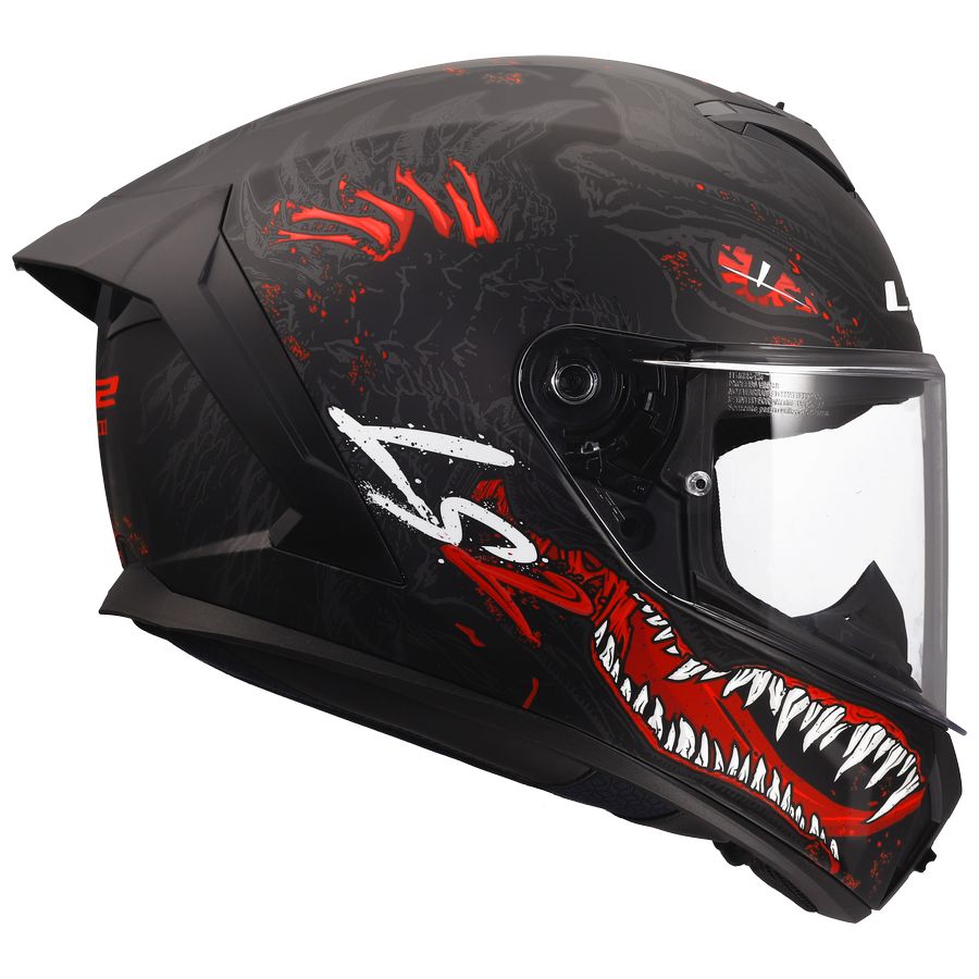 ŠALMAS LS2 FF820 RAPID III KAIJU 2 – JUODA / RAUDONA / BALTA SPALVA