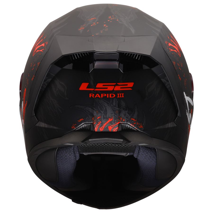 ŠALMAS LS2 FF820 RAPID III KAIJU 2 – JUODA / RAUDONA / BALTA SPALVA