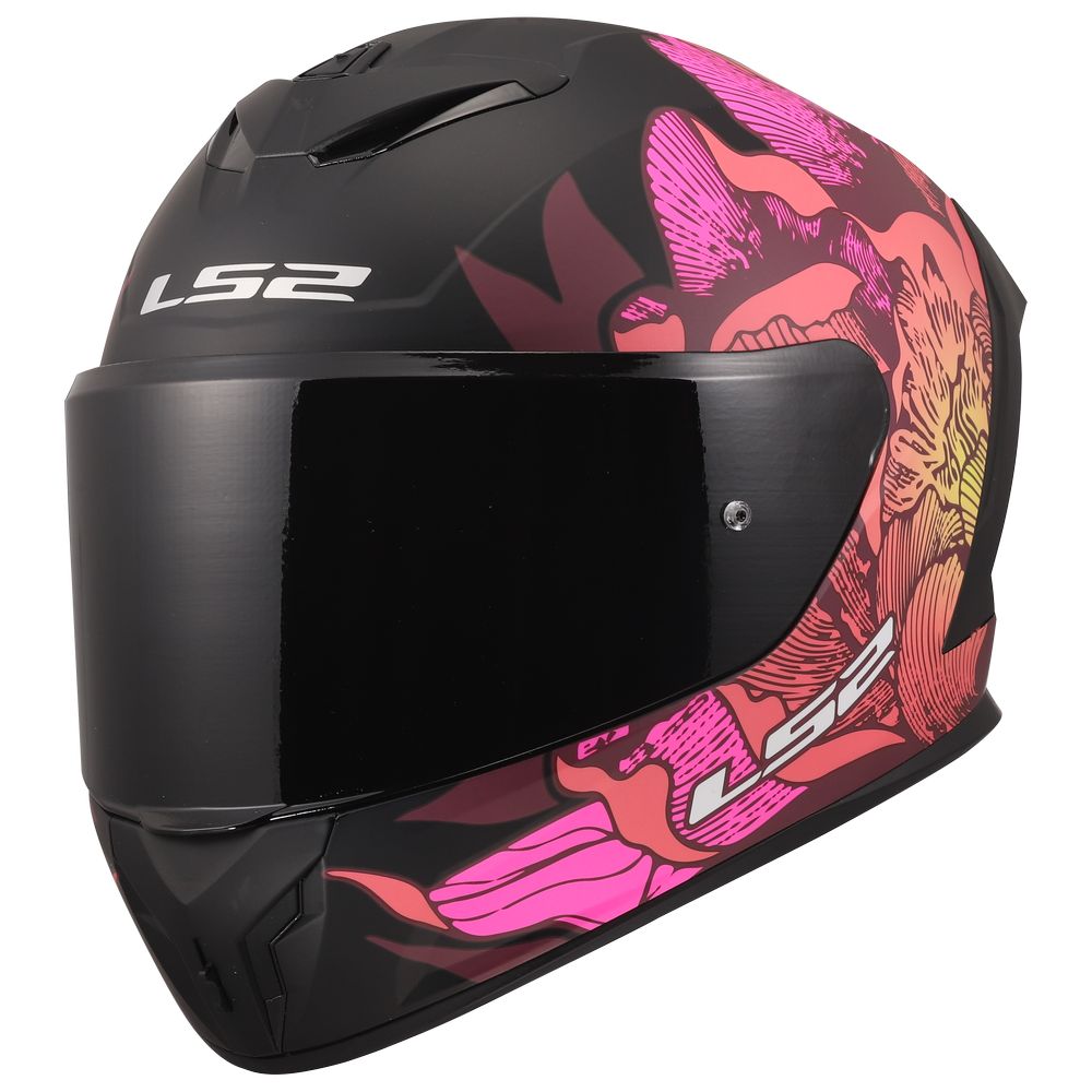 ŠALMAS LS2 FF820 RAPID III POPPIES 2 – JUODA / ROŽINĖ SPALVA