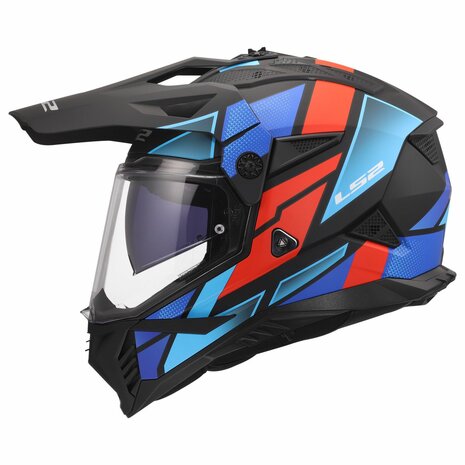 ŠALMAS LS2 MX702 PIONEER II BLOCK – JUODA RAUDONA MĖLYNA SPALVA