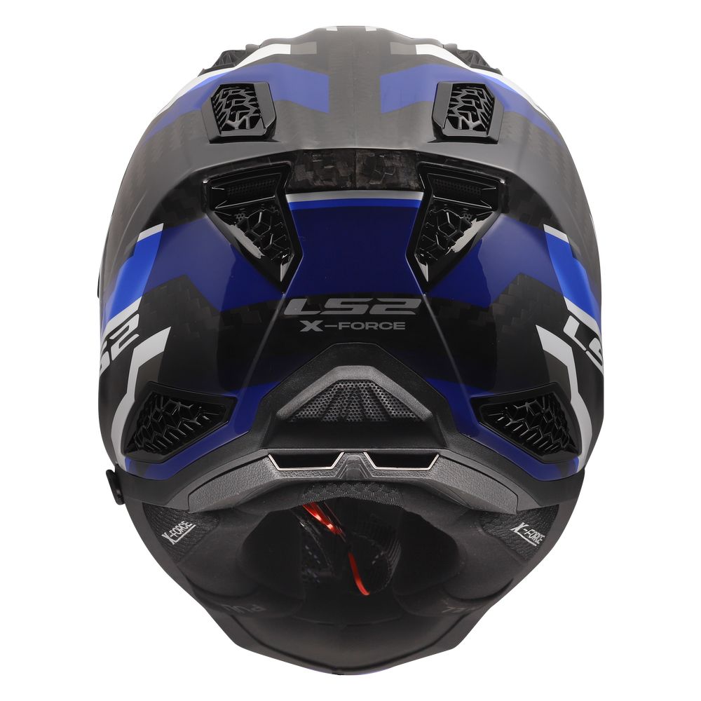 ŠALMAS LS2 MX703 C X-FORCE PHANTOM – BALTA MĖLYNA RAUDONA SPALVA