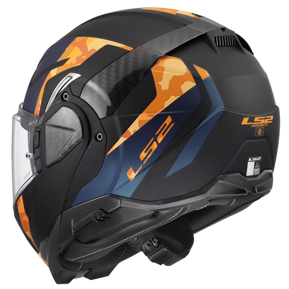 ŠALMAS LS2 FF910 ADVANT II GLIDE – JUODA / ORANŽINĖ SPALVA