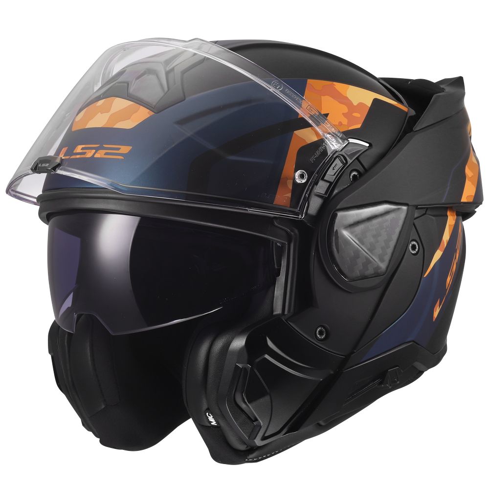 ŠALMAS LS2 FF910 ADVANT II GLIDE – JUODA / ORANŽINĖ SPALVA