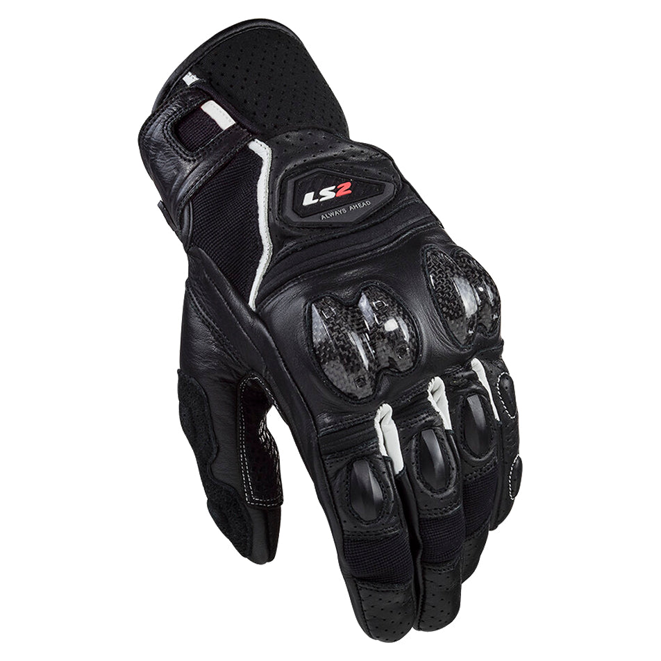 PIRŠTINĖS LS2 SPARK II LEATHER VYRAMS – JUODOS / BALTOS