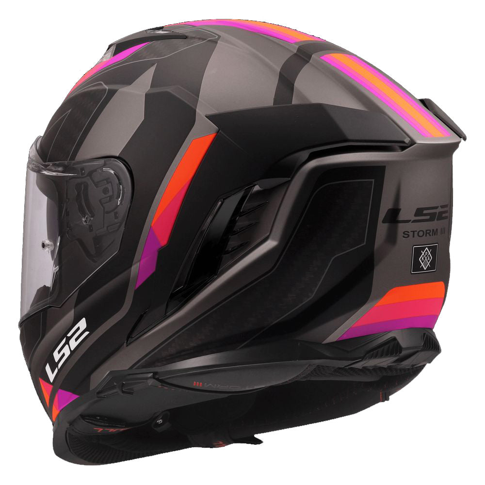 ŠALMAS LS2 FF818 STORM III SPORTY – BALTA / MĖLYNA / RAUDONA SPALVA