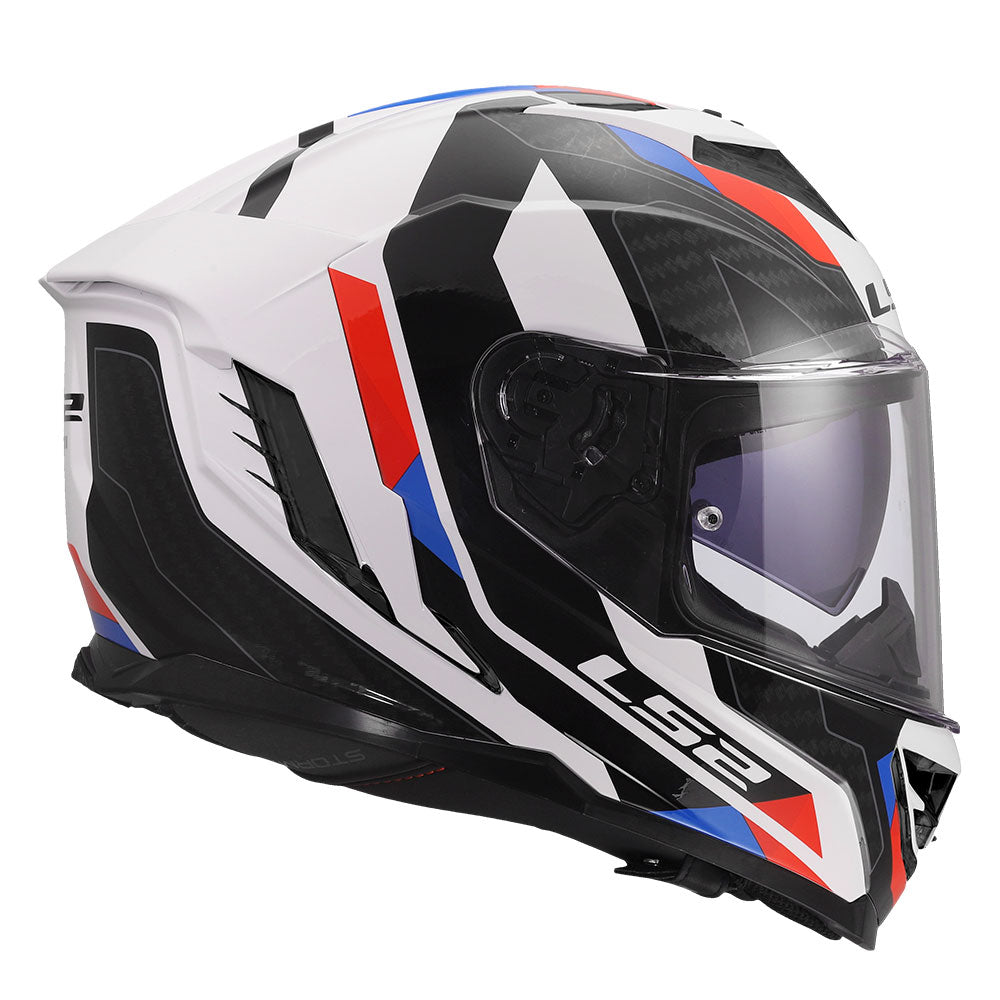 ŠALMAS LS2 FF818 STORM III SPORTY – BALTA / MĖLYNA / RAUDONA SPALVA