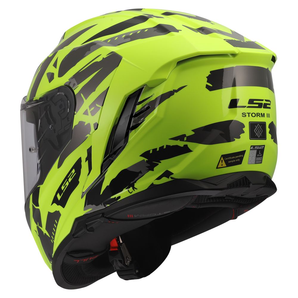 ŠALMAS LS2 FF818 STORM III KAOS – RYŠKIAI GELTONA SPALVA