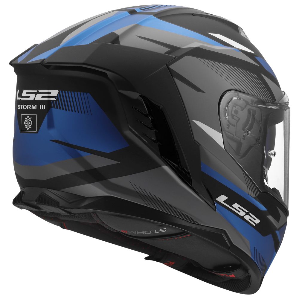 ŠALMAS LS2 FF818 STORM III KOMAI – JUODA / MĖLYNA SPALVA