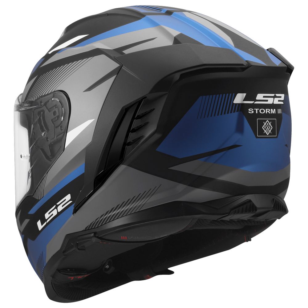 ŠALMAS LS2 FF818 STORM III KOMAI – JUODA / MĖLYNA SPALVA