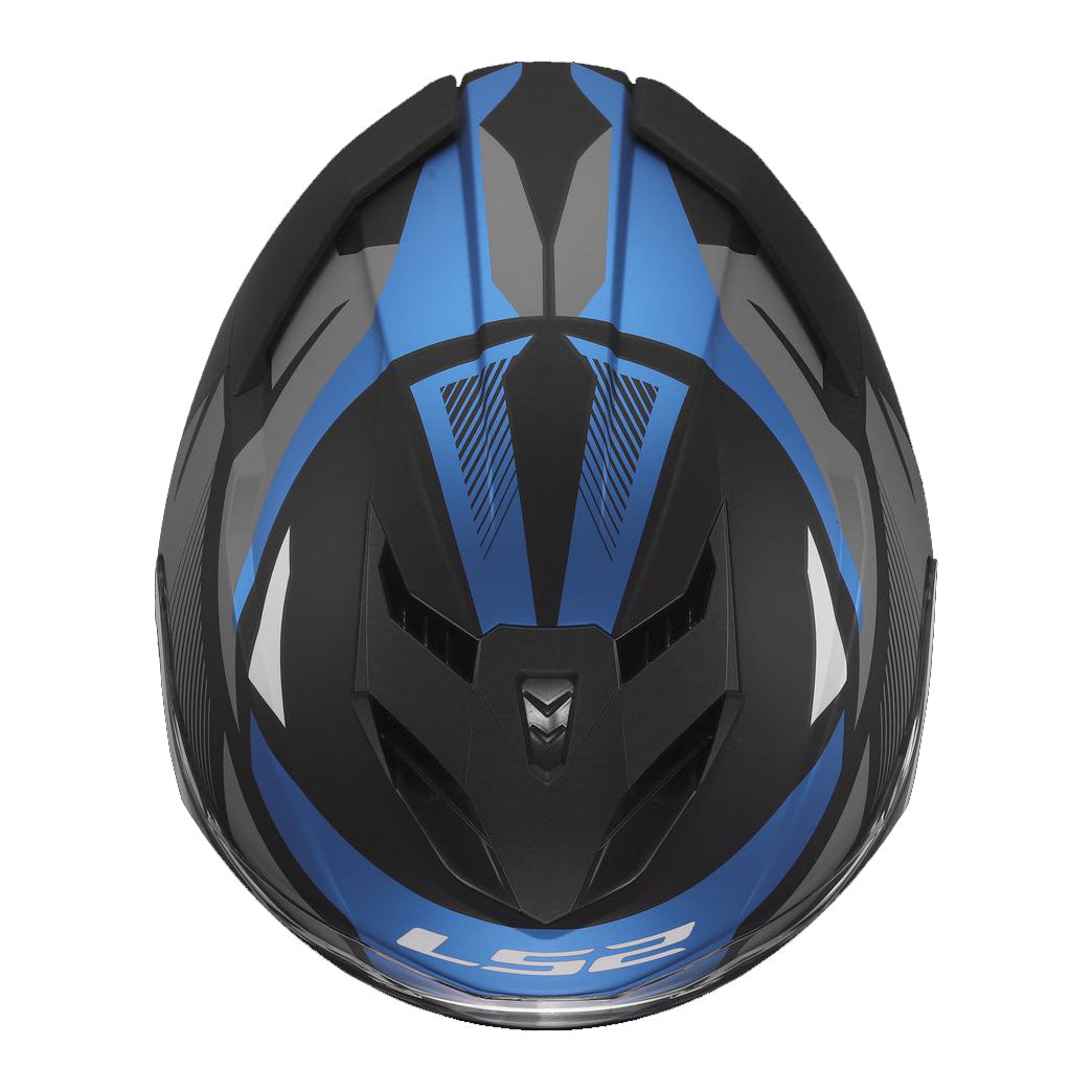 ŠALMAS LS2 FF818 STORM III KOMAI – JUODA / MĖLYNA SPALVA