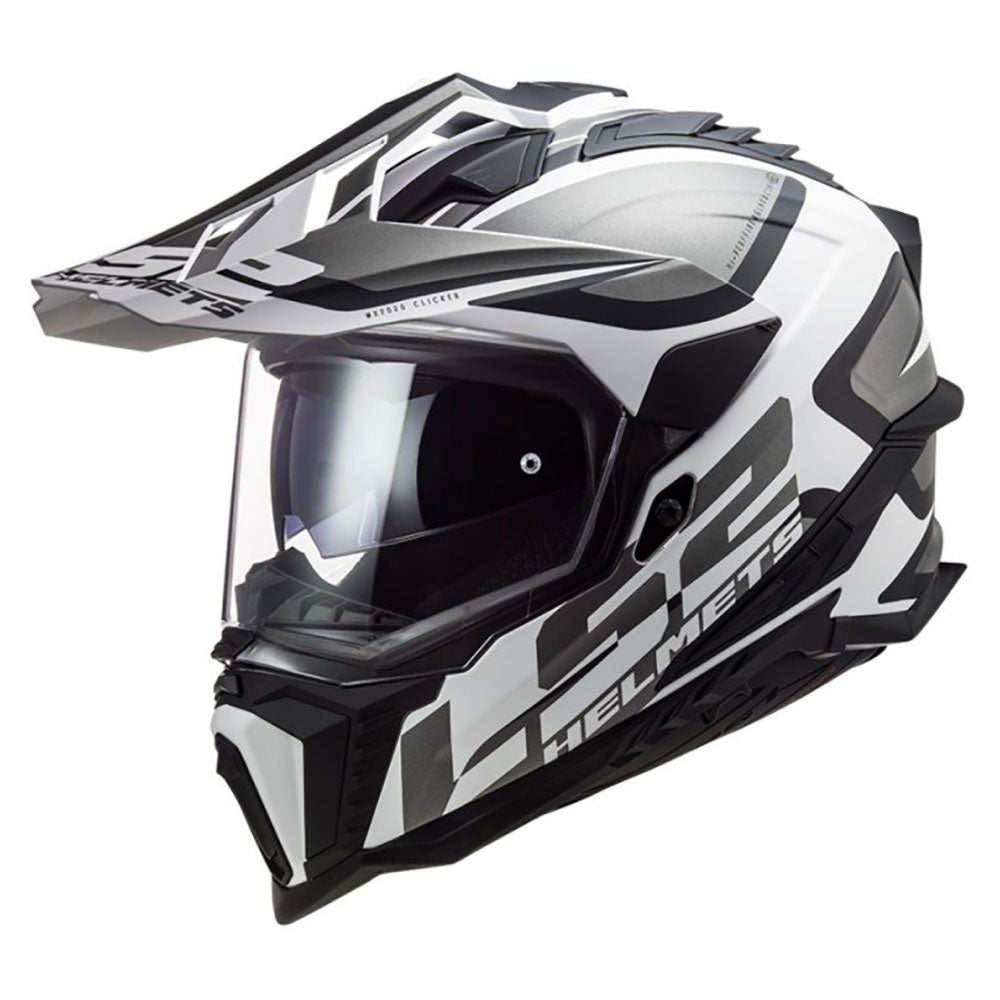 ŠALMAS LS2 MX701 EXPLORER ALTER – MATINĖ JUODA BALTA SPALVA